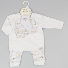 F12593: Baby Unisex Elephant 4 Piece Outfit (0-6 Months)